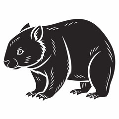 wombat black silhouette icon vector