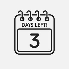Countdown daily page calendar icon - 3 days left