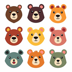 Teddy bear SET Vector illustration of a cartoon