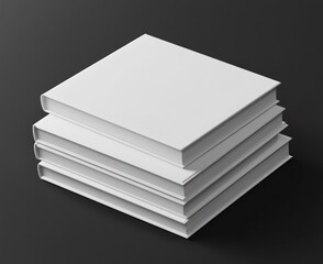 Stack of White Books on Black Background for Education or Mockup