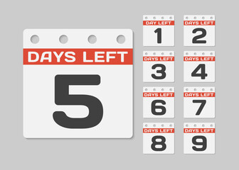 Countdown daily page calendar icon - 5 days left