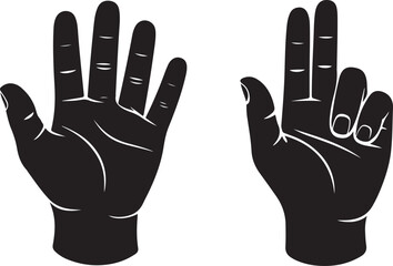 Vector Black Raised hand  Illustration
