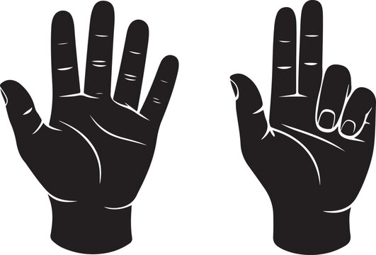 Vector Black Raised hand  Illustration