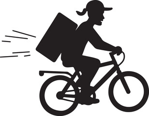 Obraz premium Bicycle Delivery Silhouette Vector Design: