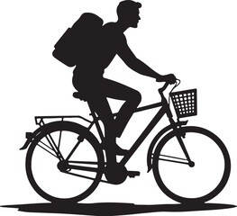  Bicycle Delivery Silhouette Vector Design:
