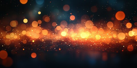 Obraz premium Bright glowing particles create a magical atmosphere in a dark setting during a festive celebration or event