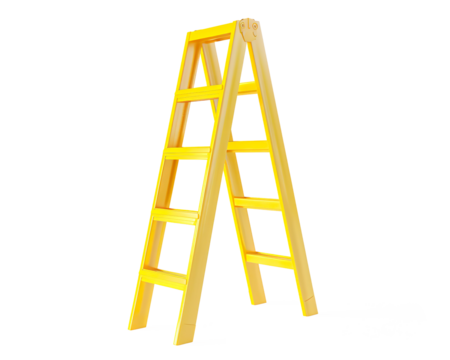  yellow ladder on a transparent background