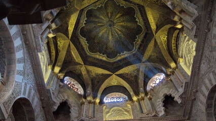 Dome on the ceiling of the Mosque-Cathedral of Cordoba, in the historic center of Cordoba, Spain