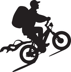 Fototapeta premium Bicycle Delivery Silhouette Vector Design: