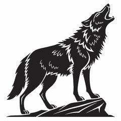 Wolf black silhouette icon vector