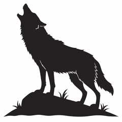 Wolf black silhouette icon vector