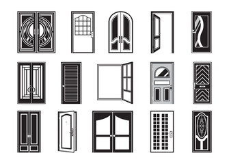 Door vector, Door clipart, Door silhouette