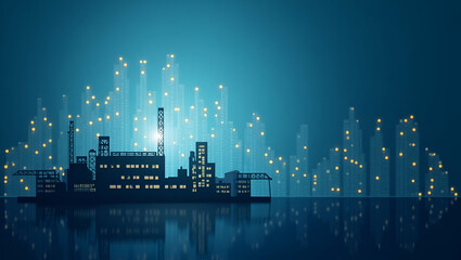 3D Flat Icon: Silhouette of Warehouse & Financial Dashboard - Symbolizing Financial Efficiency in Distribution & Cost Control with Ample Copy Space on Isolated White Background