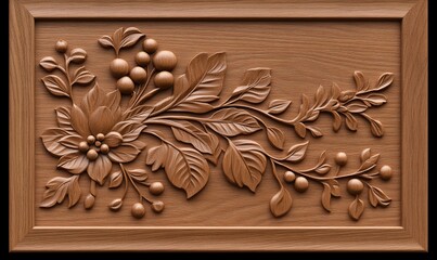 Wood Carving Floral Design