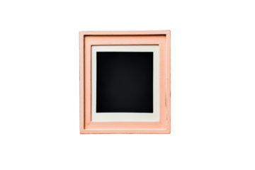Decorative pink picture frame with a blank interior