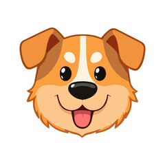 Set of cartoon a dog, Dog avatars. Cartoon dog faces. 