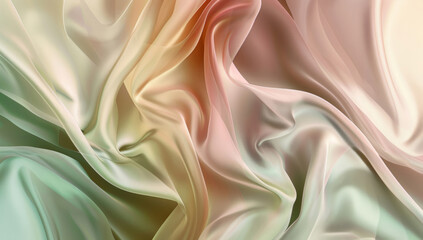Obraz premium Elegant pastel silk fabric draped in soft folds showing delicate color gradations and smooth texture with a luxurious and dreamy feel