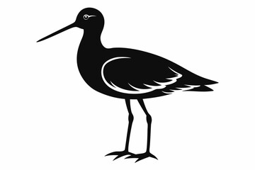 Willet black silhouette vector