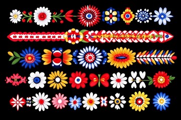 Colorful floral patterns