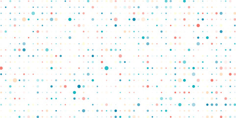 Dotted background with circles multicolor vector design. Abstract colorful random dots background. Color random dots on white background. colorful background with multicolored dots, dots effect.