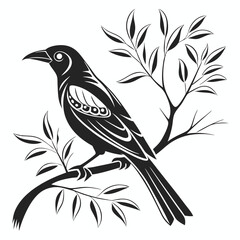 weaverbird black silhouette icon vector