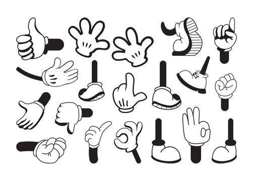 Mickey Hands vector, Mickey Hands clipart, Mickey Hands silhouette