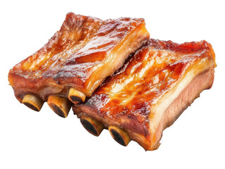 Authentic Asian Grilled Pork Belly Isolated on White