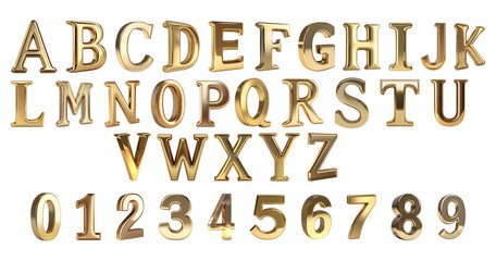 Golden font letters set. Golden letters set. Golden letters isolated on a transparent background.