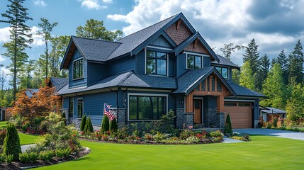 House architecture, Modern home, real estate house with a garden