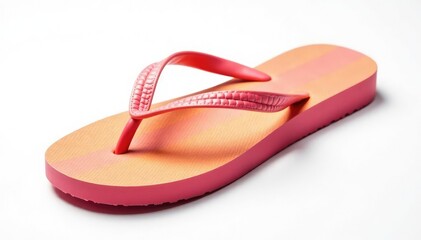 Fototapeta premium Close-up of a single flip-flop isolated on white background, texture, minimal