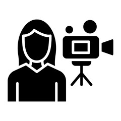 Camera Operator Female Icon