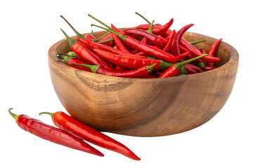 red chili peppers in bow on transparent background 