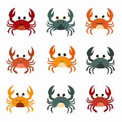Cute crab cartoon vector
