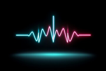 Neon heartbeat graphic