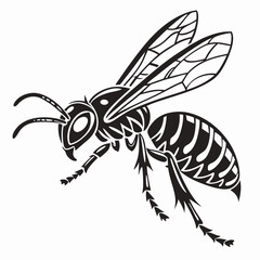 wasp icon set black silhouette icon vector bundle