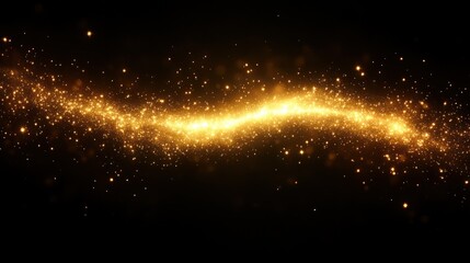 Obraz premium Golden Stardust Trail: A Celestial Dance of Light