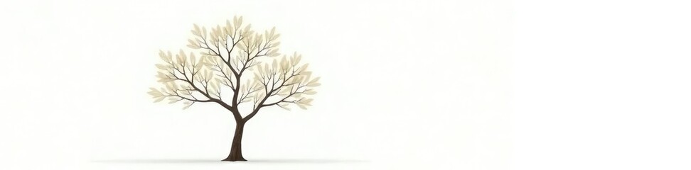 Obraz premium Single isolated tree branch on white background, solitude, nature, branch