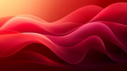 Red abstract waves flowing seamlessly in digital art