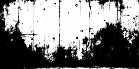 Distressed black texture. Dark grainy texture on white background. Rusted white effect. Grunge design elements. Vector illustration.