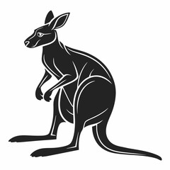 wallaby black silhouette icon vector