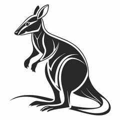 wallaby black silhouette icon vector