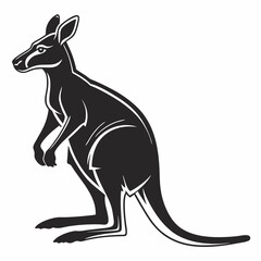 wallaby black silhouette icon vector