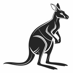 wallaby black silhouette icon vector
