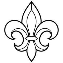 Fleur De Lis Line Art Vector