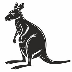 wallaby black silhouette icon vector