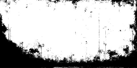 Distressed black texture. Dark grainy texture on white background. Rusted white effect. Grunge design elements. Vector illustration.