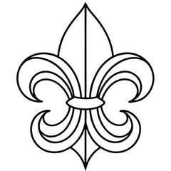 Fleur De Lis Line Art Vector