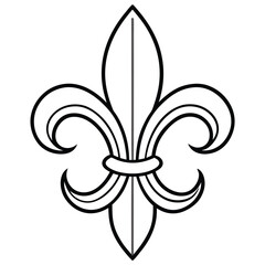 Fleur De Lis Line Art Vector