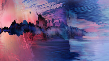 A digital glitch effect that morphs into an organic texture