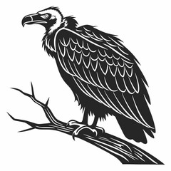 vulture black silhouette icon vector